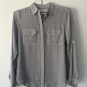 LOFT Striped Blouse Shirt with pockets - size XS